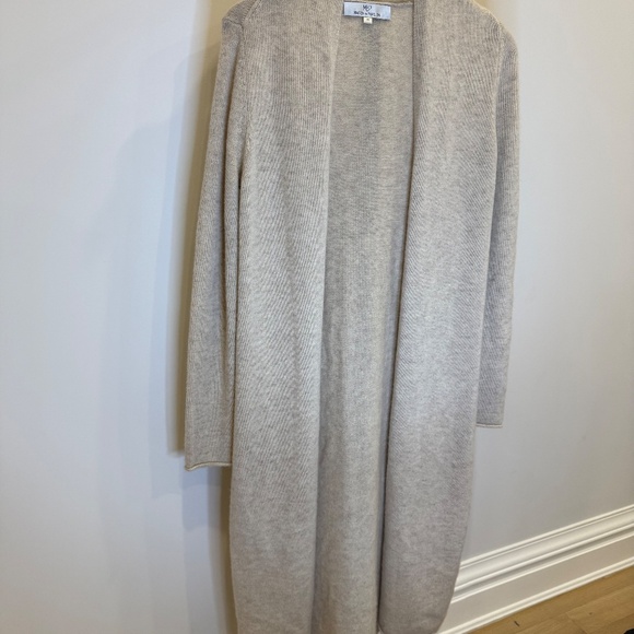 Maison de Papillon XS Womens Long Cashmere Cardigan Biege - Picture 5 of 7